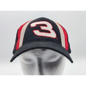 Dale Earnhardt #3 Black Snapback Hat with Red Gray Stripe-Name on side CHASE